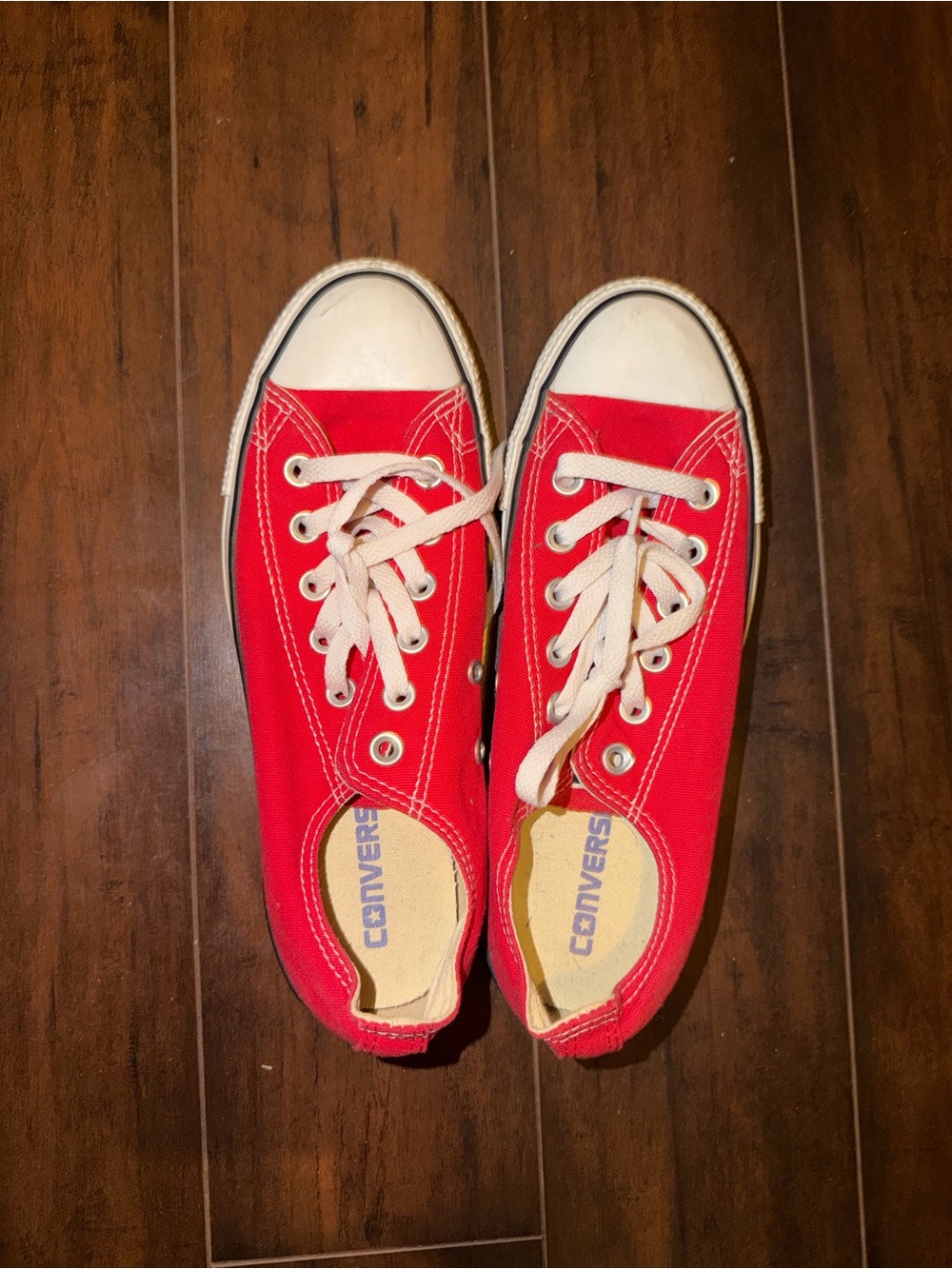 Converse Kids Red Low-Top Canvas Sneakers with White Accents